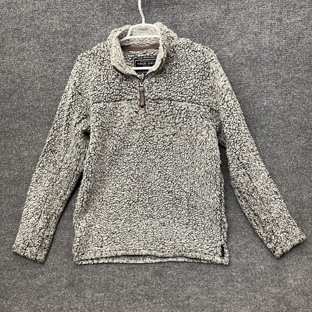 True Grit Sherpa Frosty Tipped Pullover Mens 1/4 Zip Sweater Size S